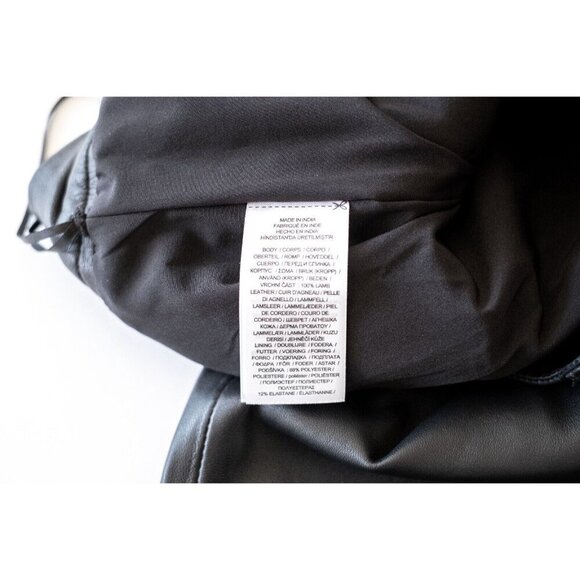 NWOT Lauren Ralph Women's Lambskin Leather Black Cropped Pants $695 - Size 12 - Picture 5 of 5